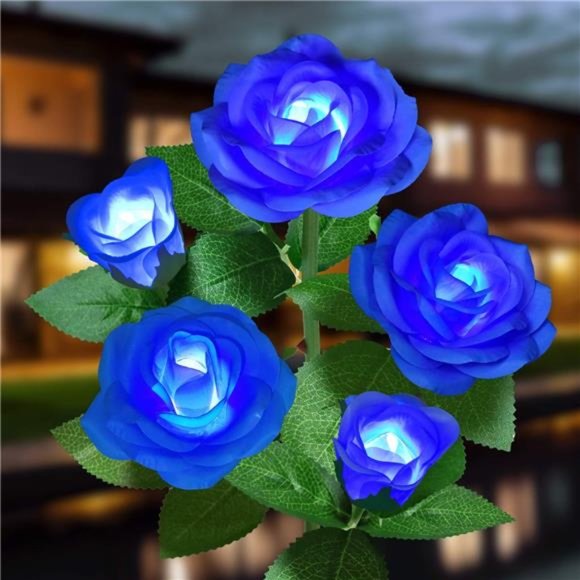 LED Solar Flower Lights Outdoor - Upgraded New Material Two Modes Realistic LED - Picture 1 of 6